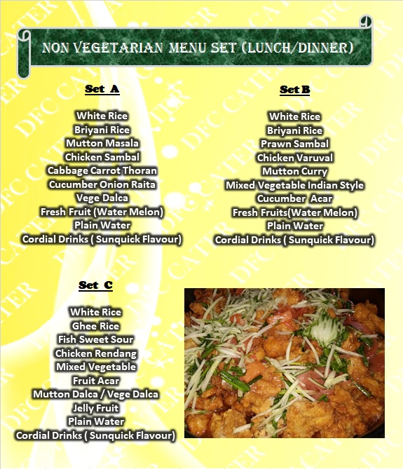 Food Catering Menu Dfc Cater